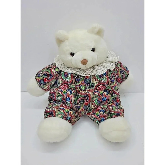 Vintage Circus Circus Las Vegas/ Reno Large Teddy Bear Plush Paisley Print - Picture 1 of 4